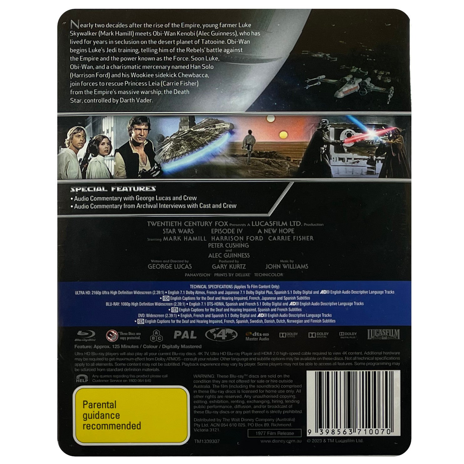 Star Wars: Episode IV - A New Hope 4K Steelbook (Disney 100 Release ...