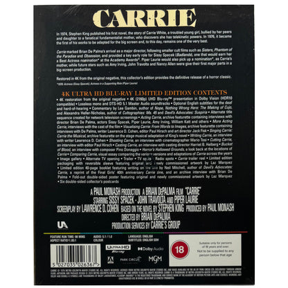 Carrie 4K Ultra-HD Blu-Ray - Limited Edition