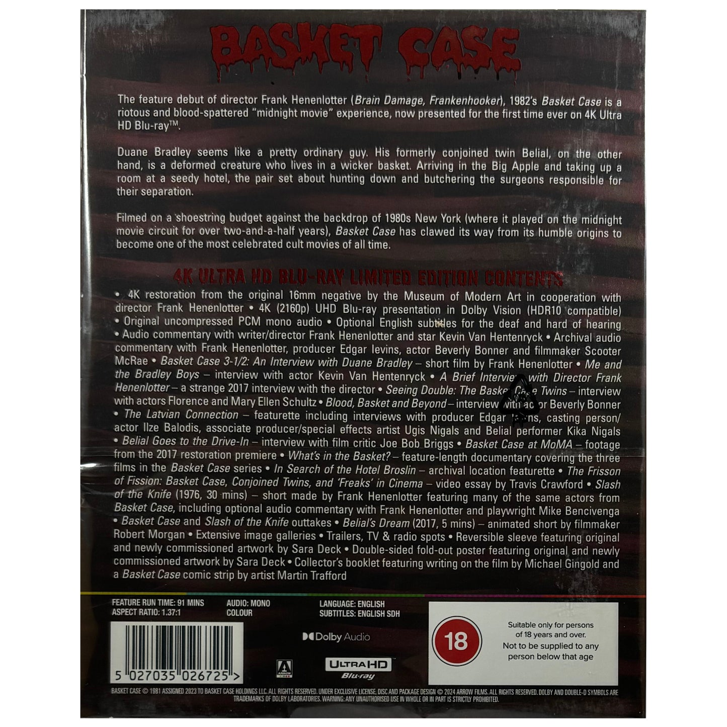 Basket Case 4K Ultra-HD Blu-Ray - Limited Edition