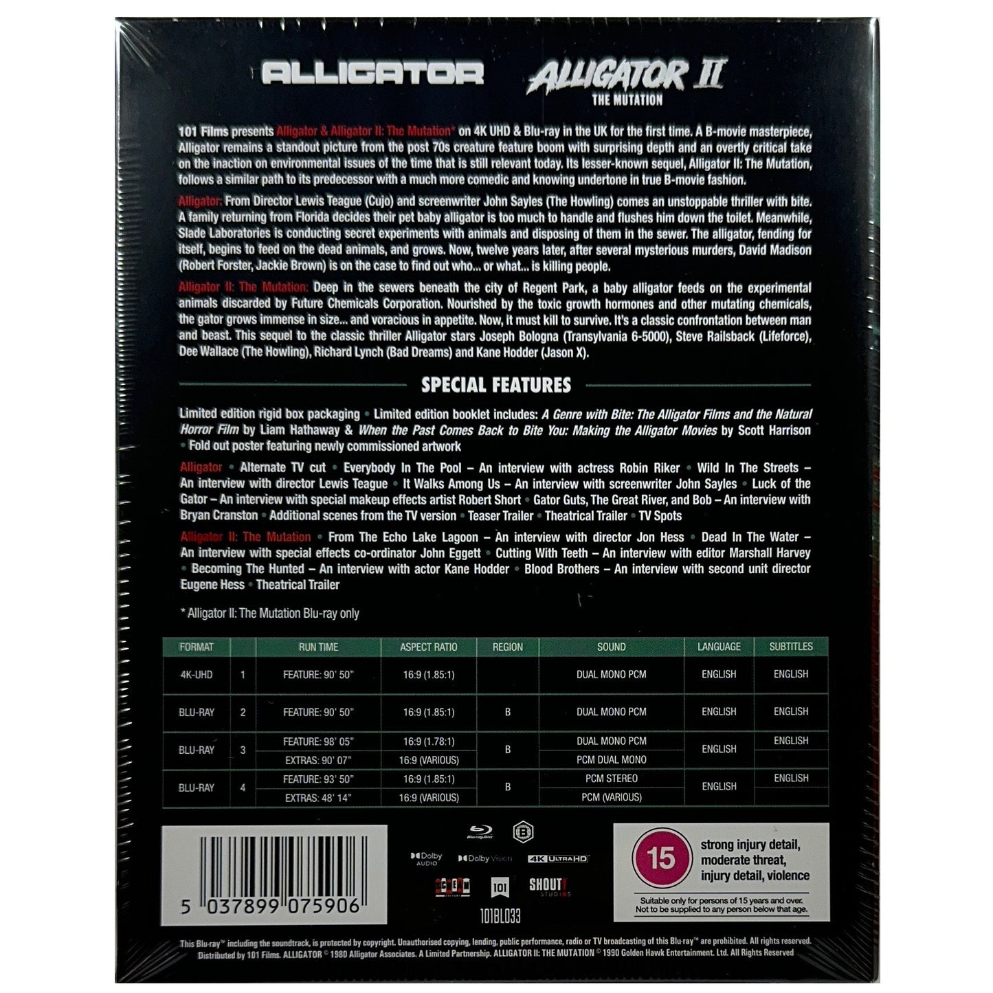 Alligator & Alligator II: The Mutation 4K Ultra HD Blu-Ray - Limited Edition