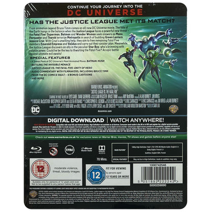 Justice League vs. The Fatal Five Blu-Ray Steelbook **Dented on Front Cover**