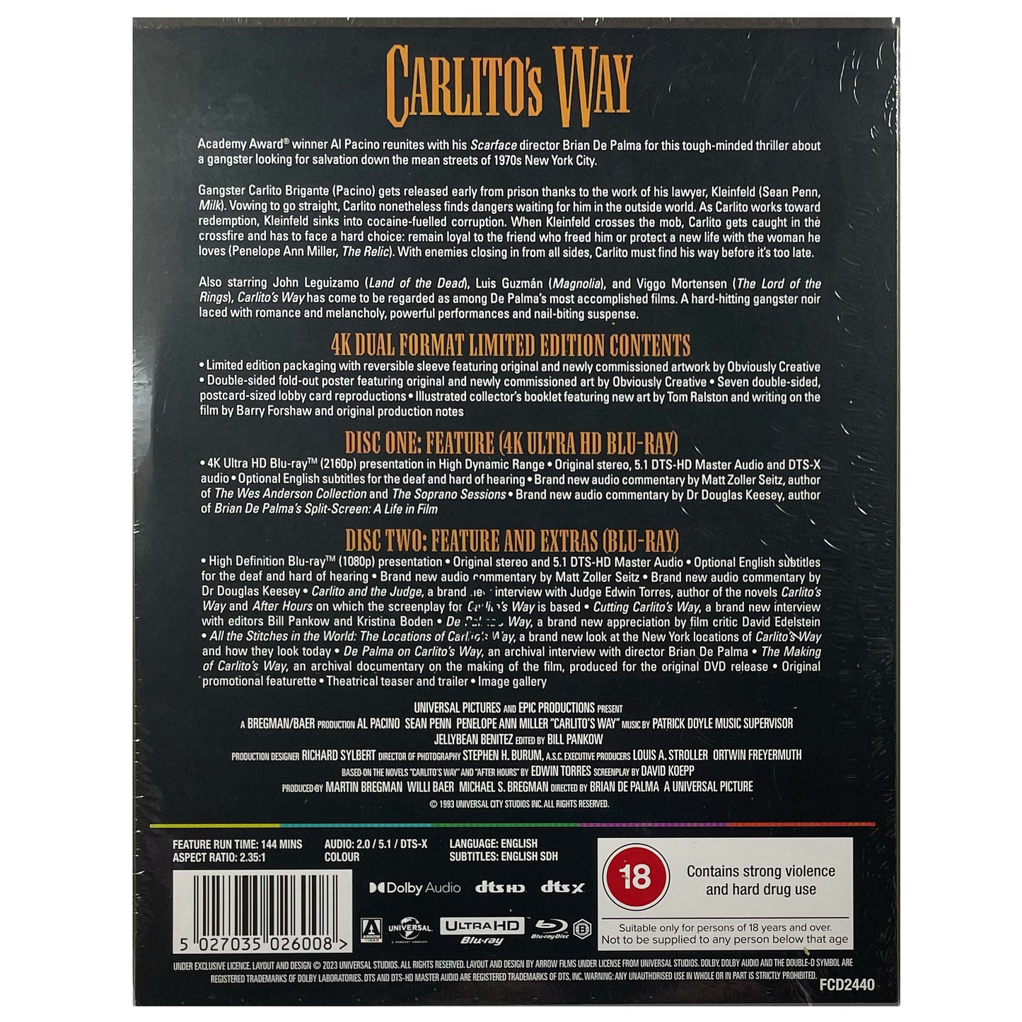 Carlito's Way 4K Ultra HD Blu-Ray - Limited Edition