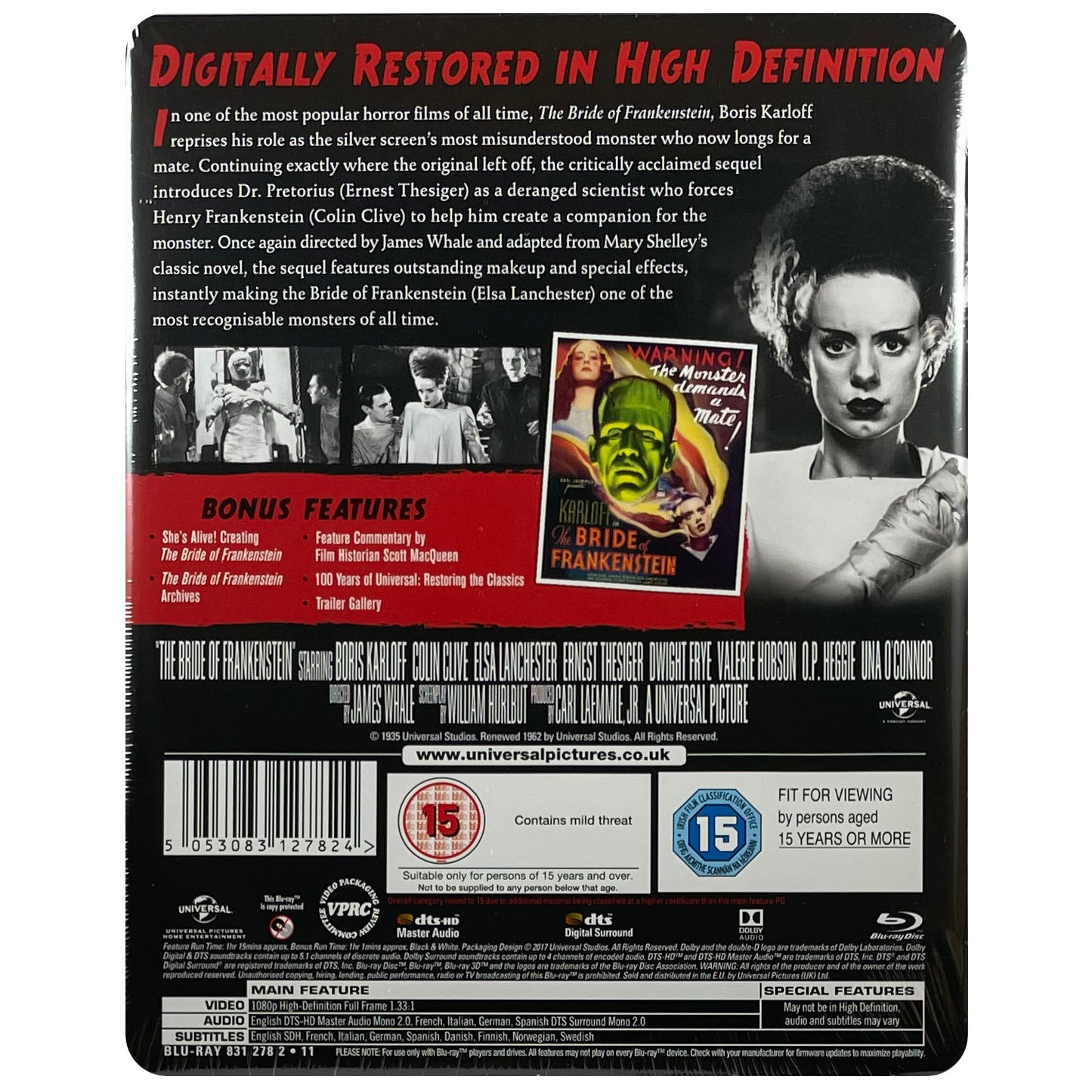 The Bride of Frankenstein (Alex Ross Collection) Blu-Ray Steelbook