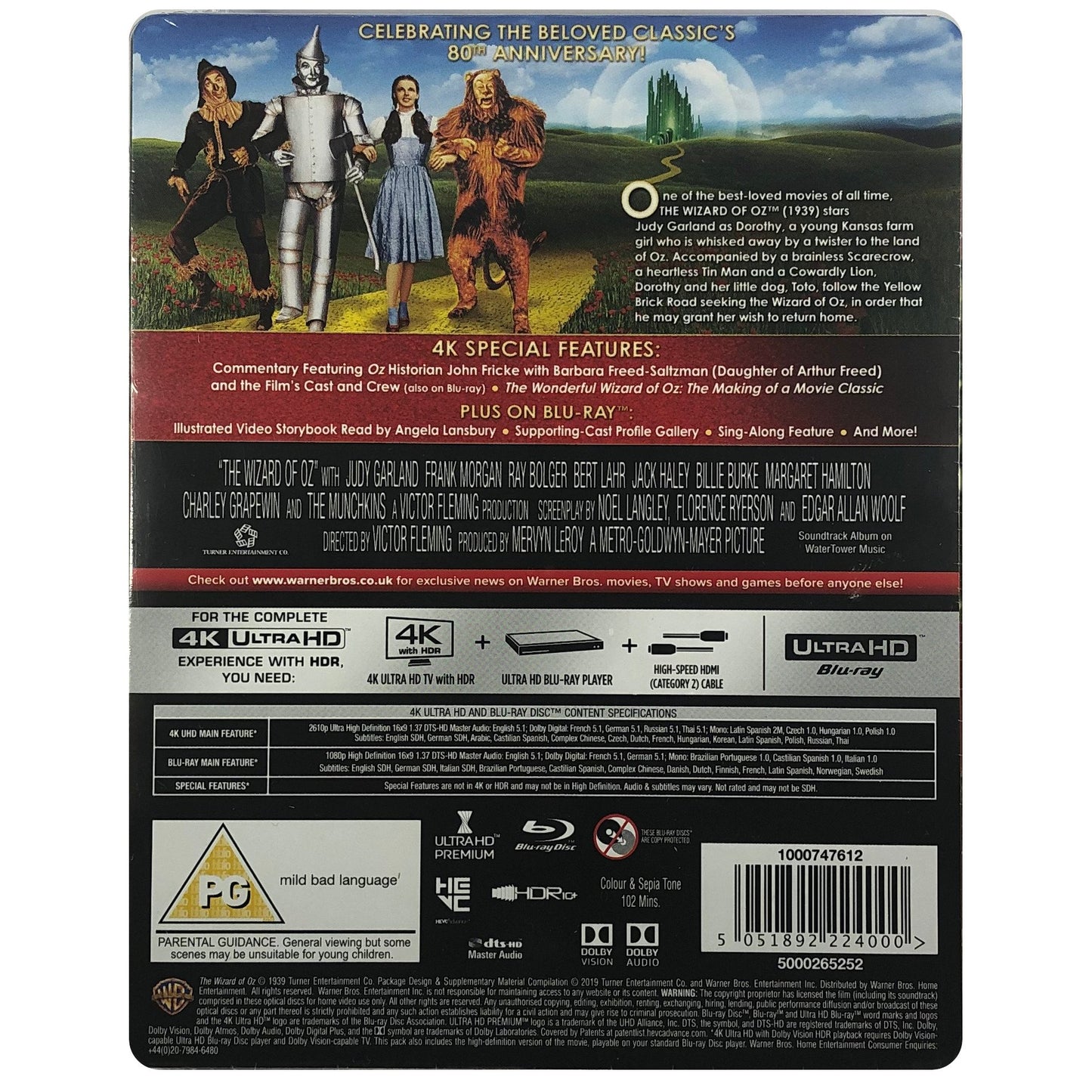 The Wizard Of Oz 4K Steelbook