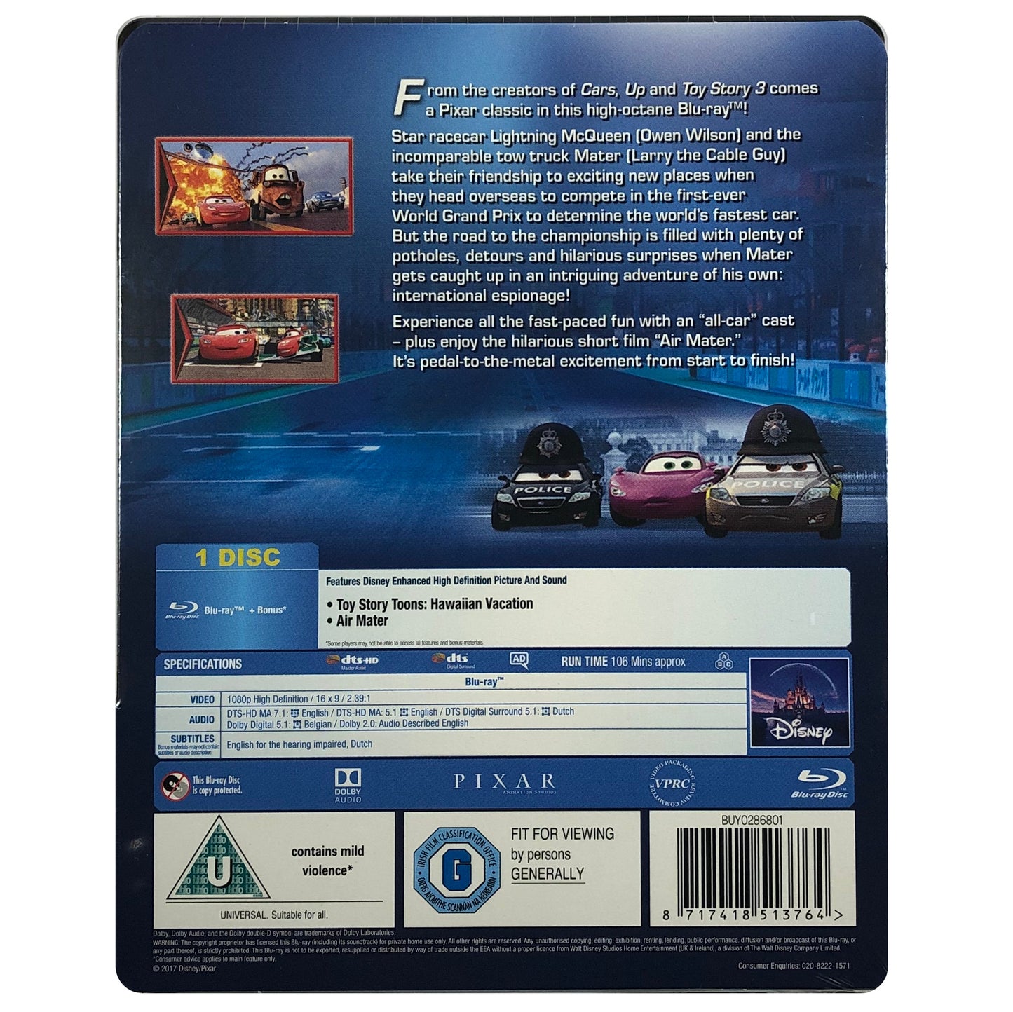 Cars 2 Blu-Ray Steelbook