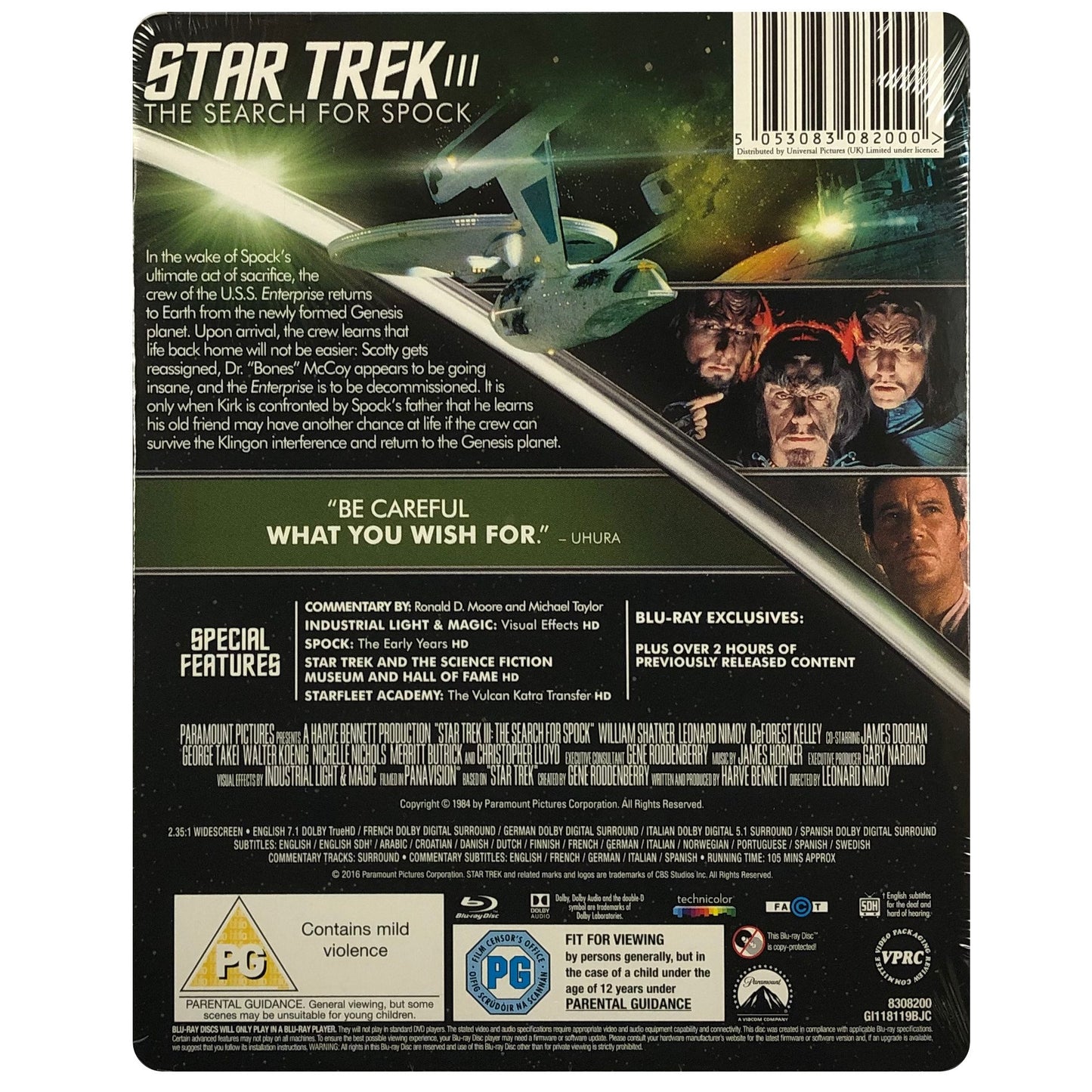 Star Trek III : The Search For Spock Blu-Ray Steelbook