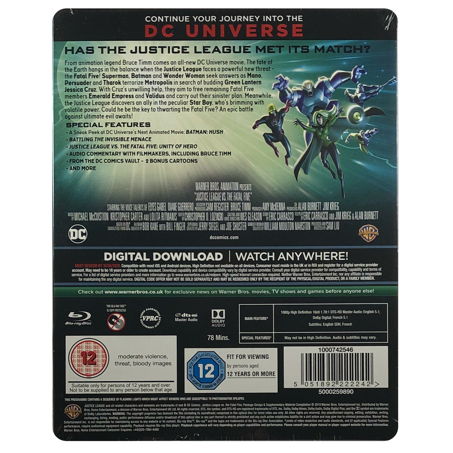 Justice League vs. The Fatal Five Blu-Ray Steelbook