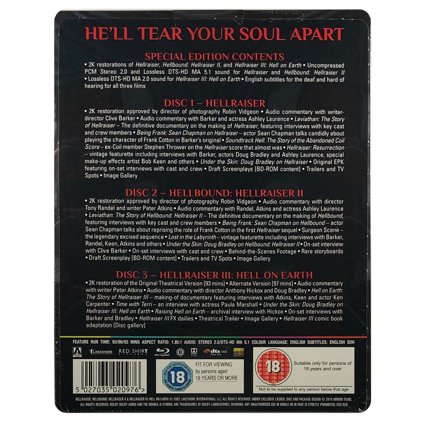 Hellraiser 1-3 Blu-Ray Steelbook