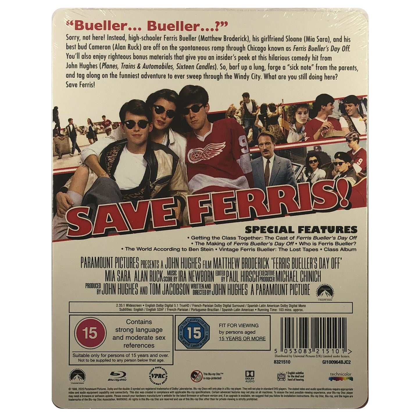 Ferris Bueller's Day Off Blu-Ray Steelbook
