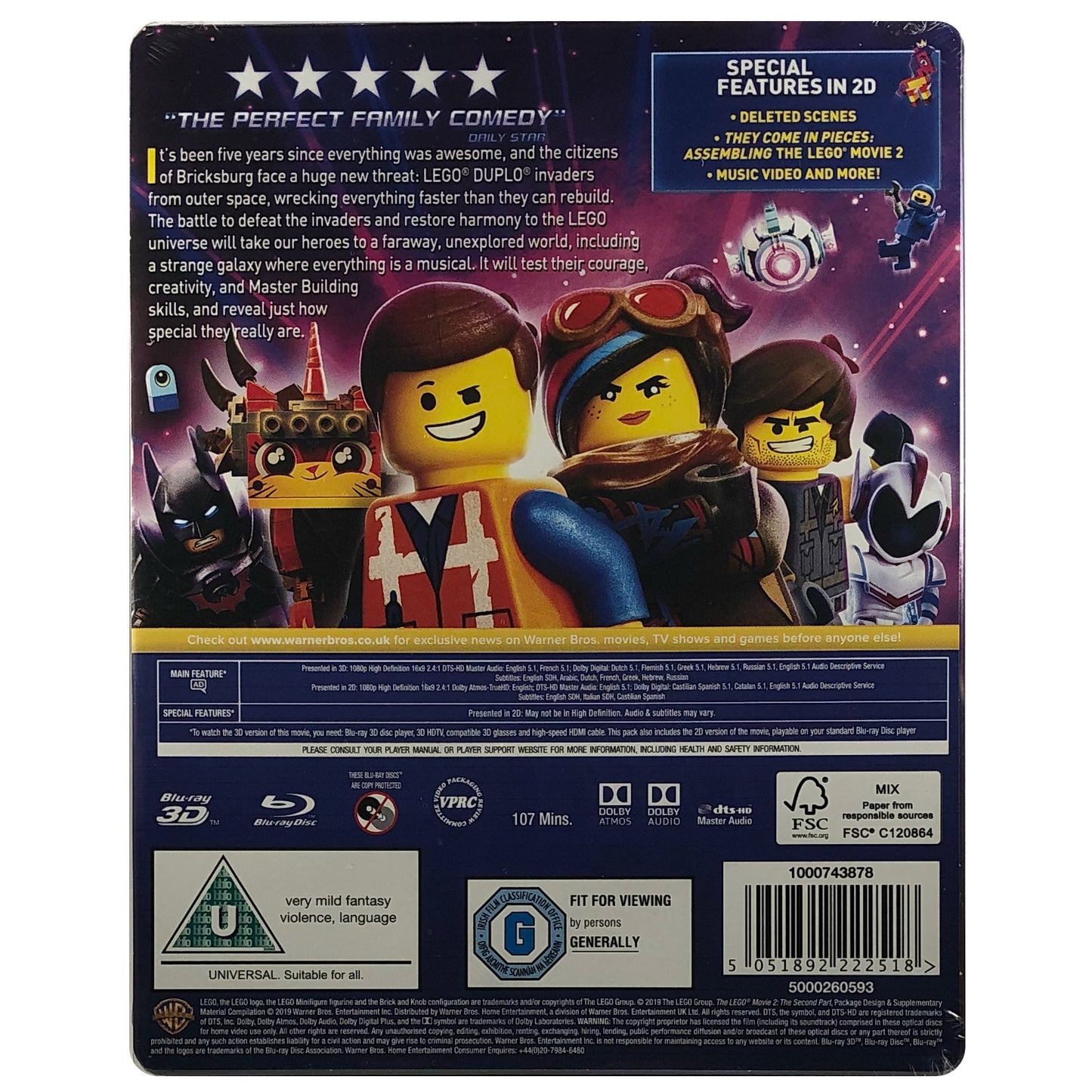 The Lego Movie 2 3D Blu-Ray Steelbook