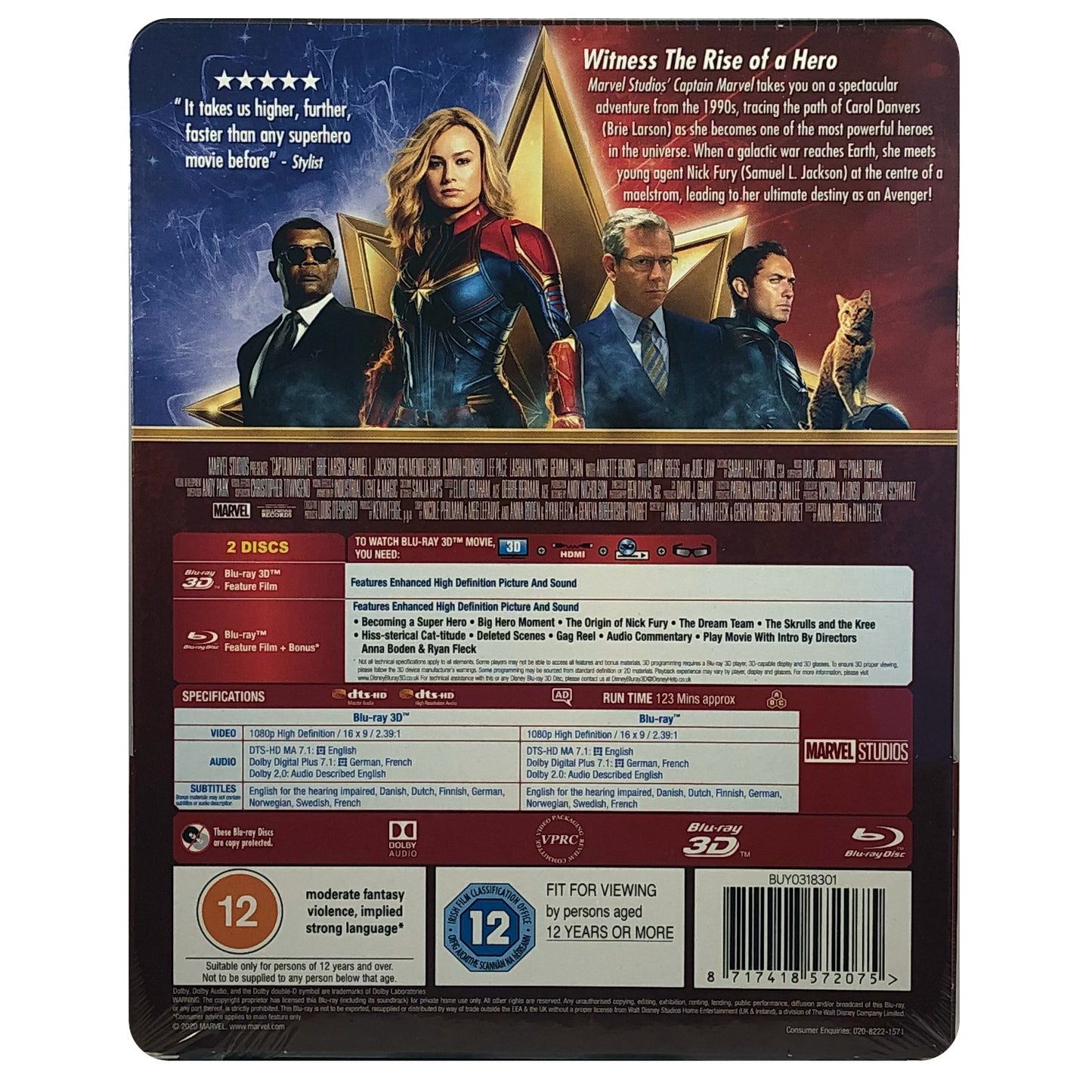 Captain Marvel 3D Lenticular Blu-Ray Steelbook