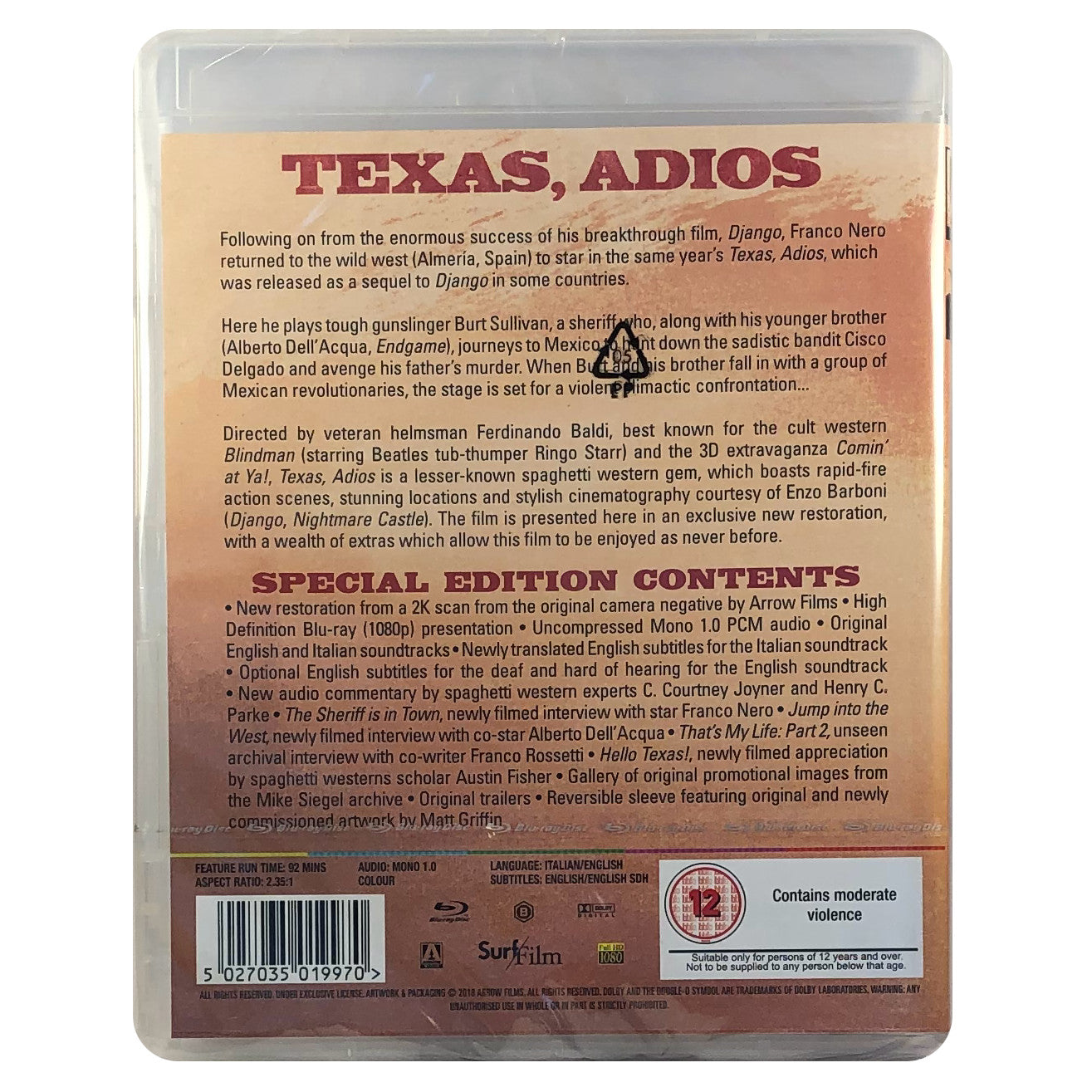 Texas, Adios Blu-Ray