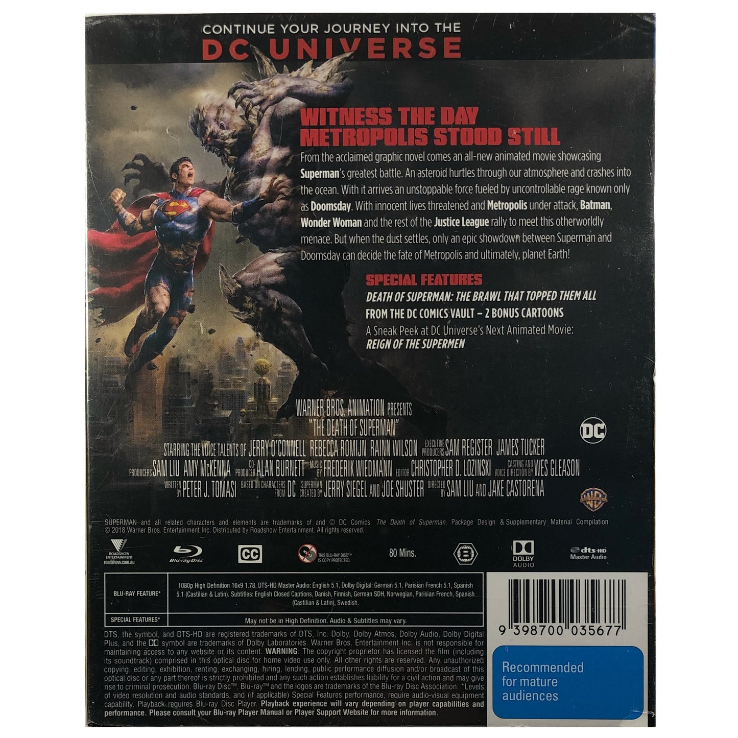 The Death of Superman Limited Edition Blu-Ray Gift Set