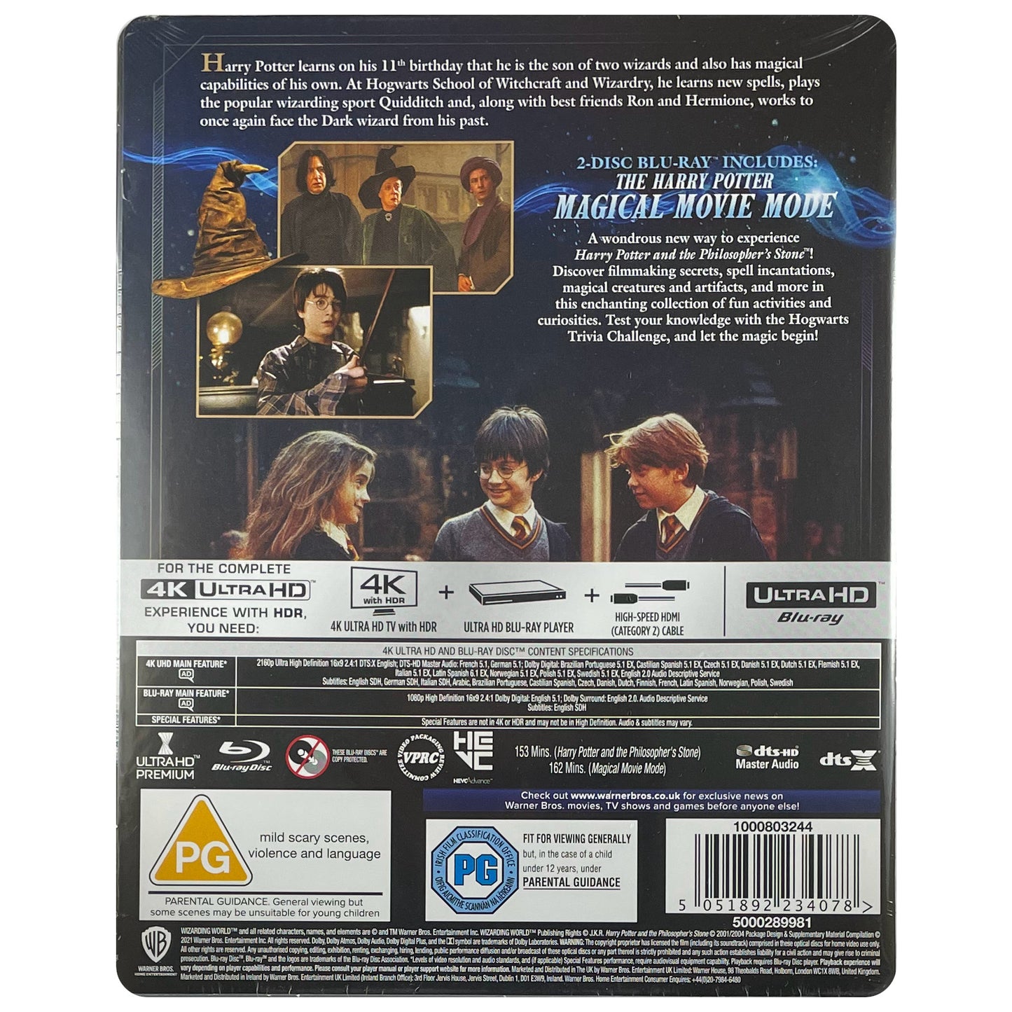 Harry Potter and The Philosopher's Stone 20th Anniversary 4K Steelbook