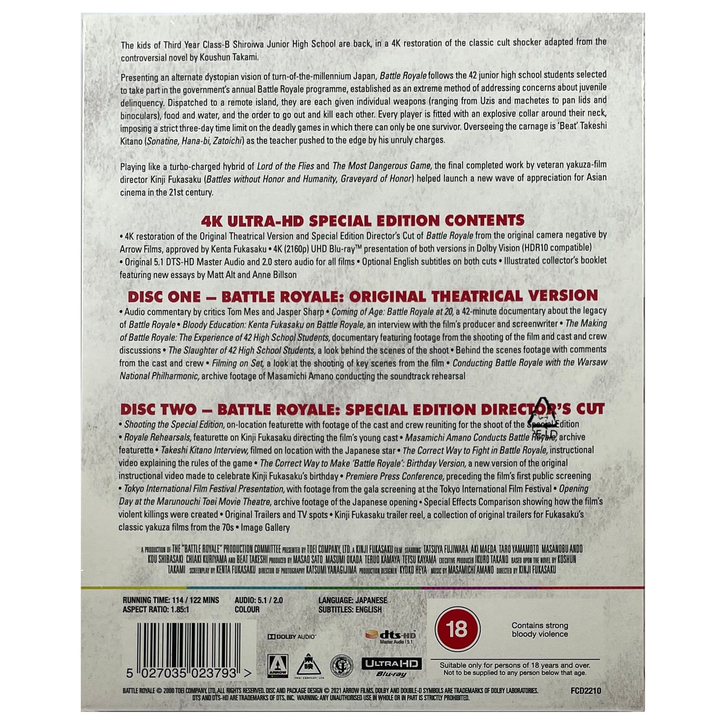 Battle Royale 4K Ultra HD Blu-Ray - Limited Edition