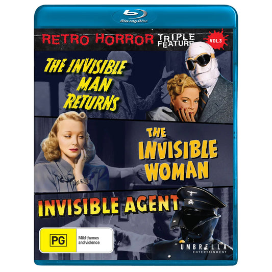 Retro Horror Triple Feature Vol. 3: The Invisible Man Returns/The Invisible Woman/Invisible Agent Blu-Ray